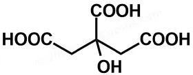 クエン酸の構造式（大いに簡略化したもの）