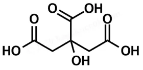 クエン酸の構造式（少し簡略化したもの）